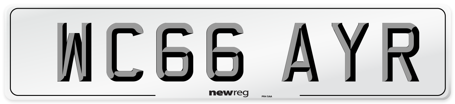 WC66 AYR Number Plate from New Reg